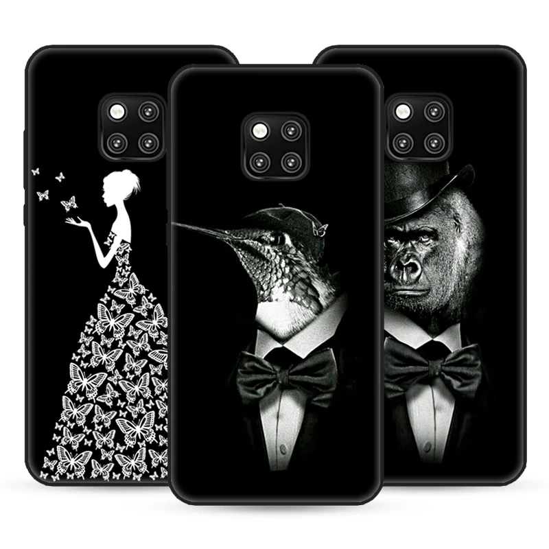 Чехол для Huawei Mate 20 20Pro Lite черный чехол из ТПУ с рисунком силиконовые чехлы