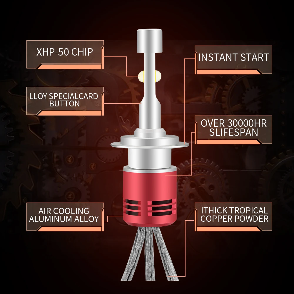  AILEO Car Headlight Bulbs h4 led h1 h7 H11 h8 h9 9005 9006 9012 hb3 hb4 9007 9008 H13 4300K 6000K a - 33008412060