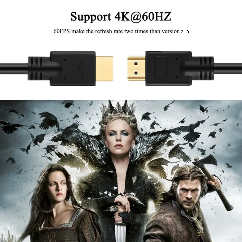 Lungfish HDMI Cable Supports 4K@60Hz-High Speed, Hand-Tested,HDMI 2.0 Ready-UHD,Audio Return Channel, Ethernet 1m 1.5m 2m 3m 5m 