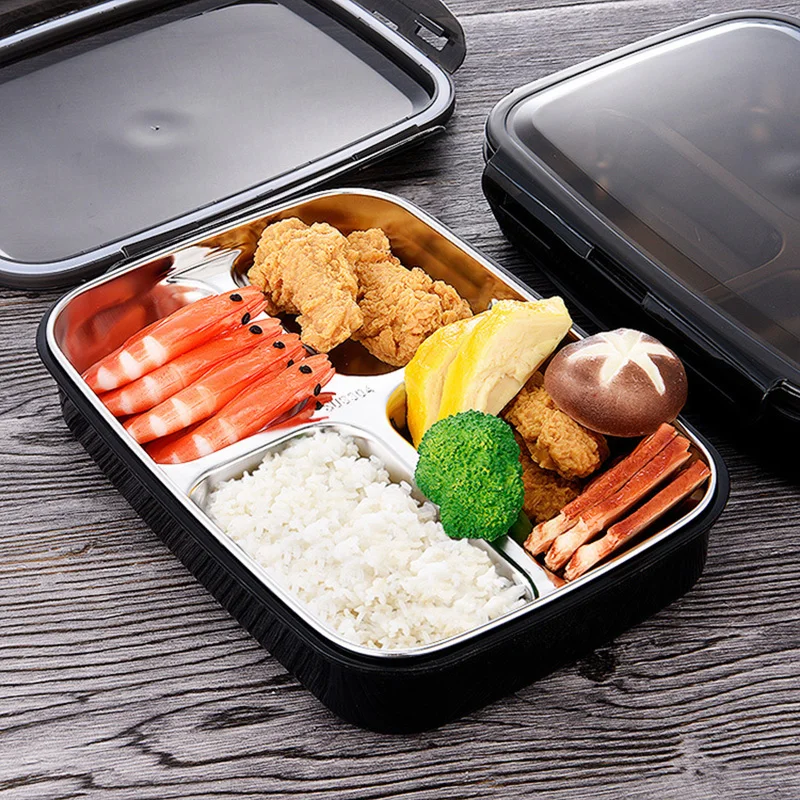 Портативные милые мини японские коробки для завтрака Bento с 4 ячейками набор