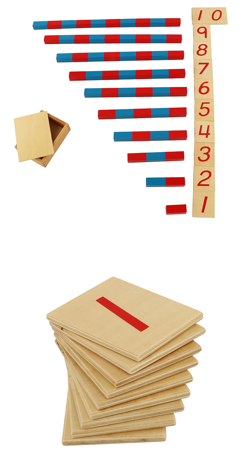 Математические Игрушки наборы карт деревянные 1-10 цифровой Род обучающая развивающая игрушка материалы montessori с коробкой математические