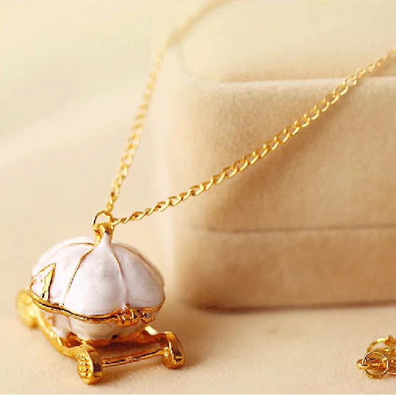 Cinderella Sweet Pumpkin Carriage Necklace Fairy Tale God Color Mother Magic Alloy Chains Exquisite Pendants Necklaces N176 | Украшения и