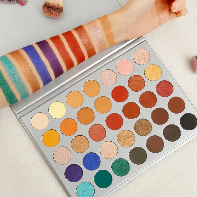 

Eye Shadow Palette Soft Smoky Eyeshadow Powder Pigments Easy to Wear Shimmer Matte Makeup 35 Colors Palette