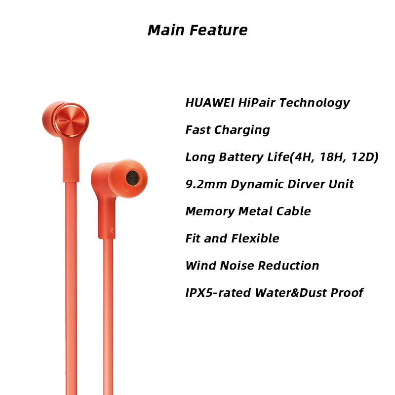 Оригинальные беспроводные наушники huawei FreeLace Bluetooth спортивные водонепроницаемые