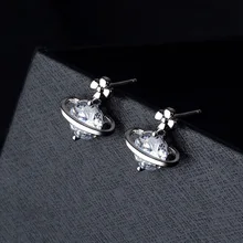 S925 серебряные серьги, циркон, серьги, ювелирные изделия, аксессуары, Модные украшения, позолоченные серьги-гвоздики