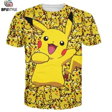 3D Pokemon Pikachu T Shirt For Men Women T-shirts Fashion Summer Casual Tees Tops Anime Cartoon Clothing Cute Costume Drop Ship