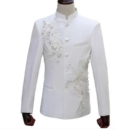 Китайский костюм-туника, мужские свадебные костюмы для мужчин, блейзер для мальчиков, костюмы для выпускного вечера, модные мужские костюмы, последние модели пальто, брюки белого цвета
