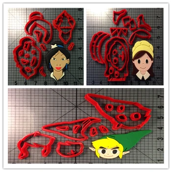 

Cartoon TV Character Mulan Pilgrim Girl Fondant Cupcake Top Made 3D Printed Cookie Cutter tools Mulan Cake Decorating Tools