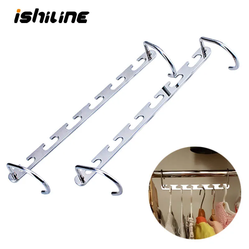 

37*2cm 2pcs/lot Stainless Steel Clothes Hanger Rack Closet Hanger Organizer Home Tool Rack For Wardrobe Organization