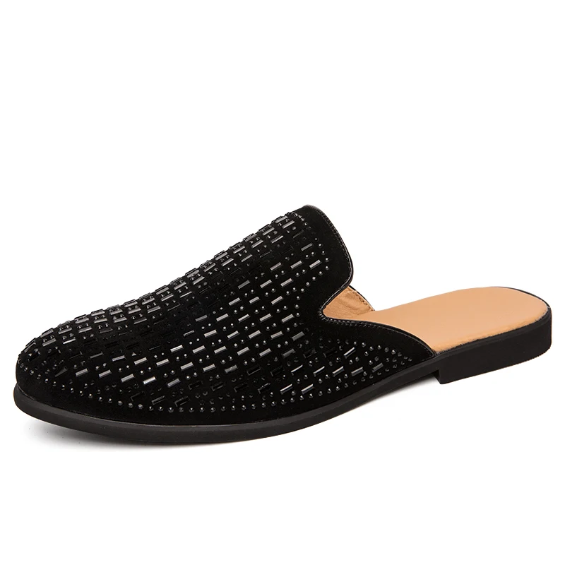 2019 Popular Casual Slip On Men Shoes Summer Half Drag Loafers Luxury Male Half Slippers 3#20D50