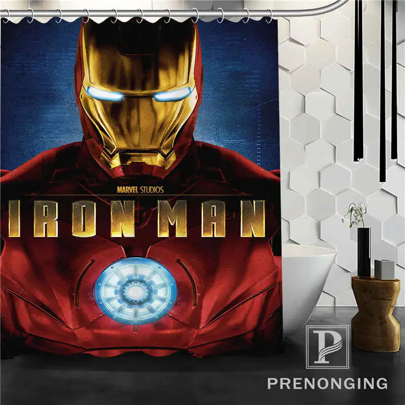 

Personalized Custom Avengers Iron Man Shower Curtain Home Decor Bathing Curtains Cloth Waterproof Polyester S171218-17