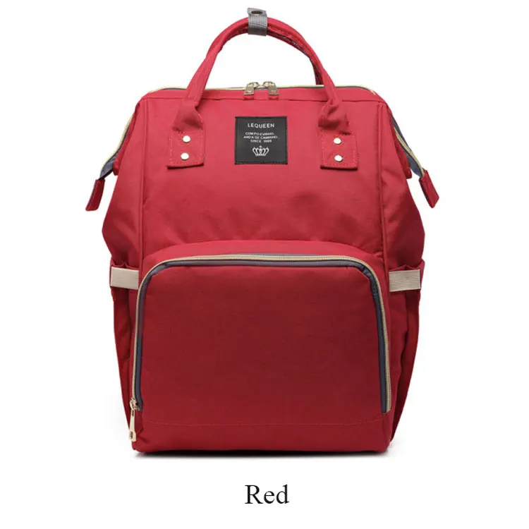 Lequeen модная сумка для подгузников для мам, брендовая Большая вместительная детская сумка, рюкзак для путешествий, дизайнерская сумка для ухода за ребенком - Цвет: Red