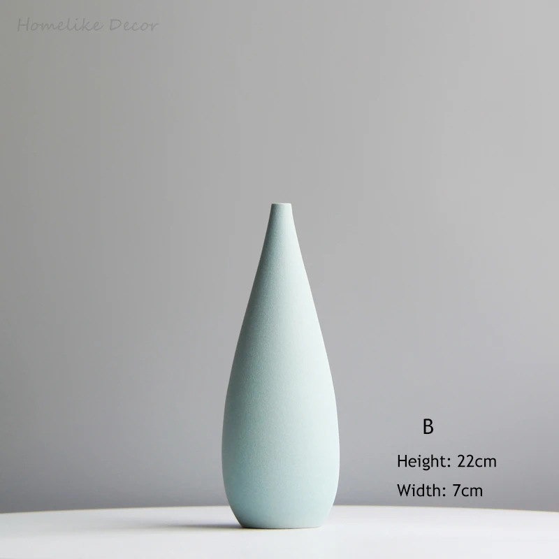 Set Di 2 Vasi In Ceramica WAYUTO, Moderni E Minimalisti, Altezza 14 Cm, Verde, Per Fiori Secchi E Composizioni Da Tavolo - 2