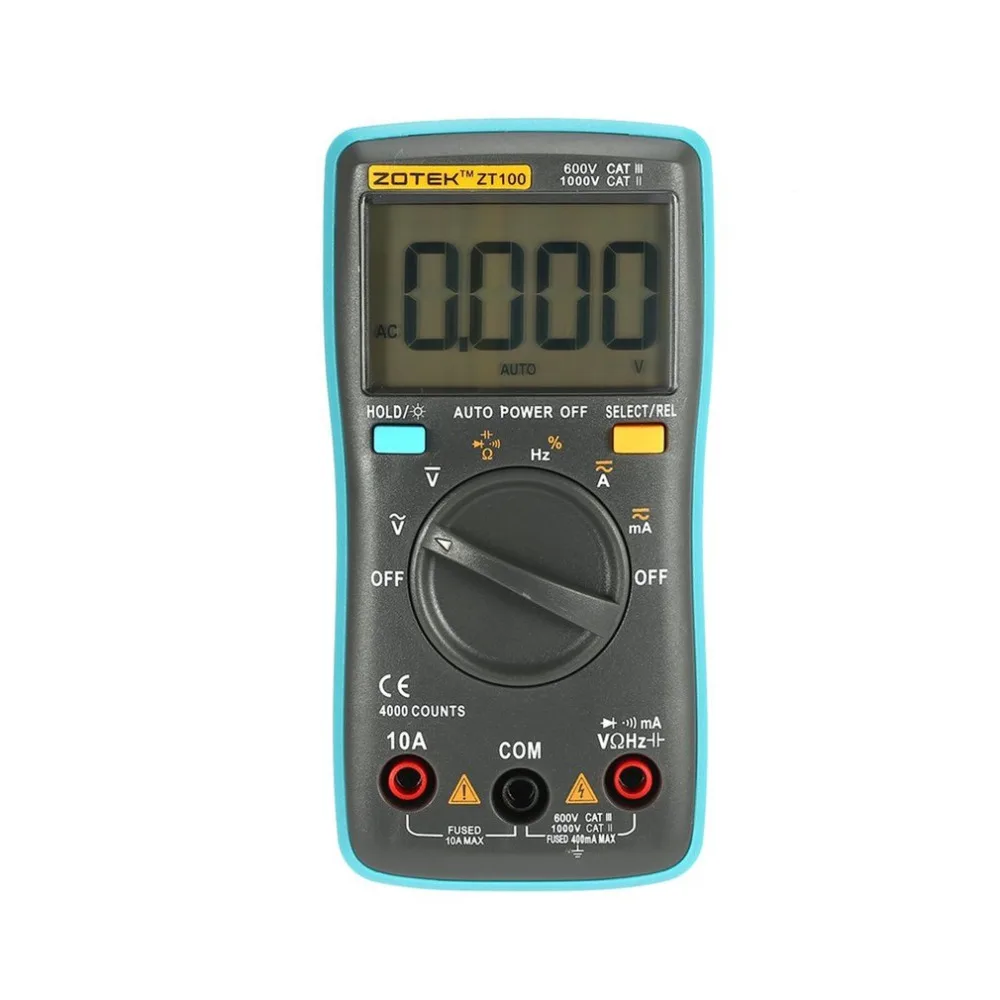 ZOTEK ZT100 Mini Auto Range Digital Multimeter 4000 counts AC/DC