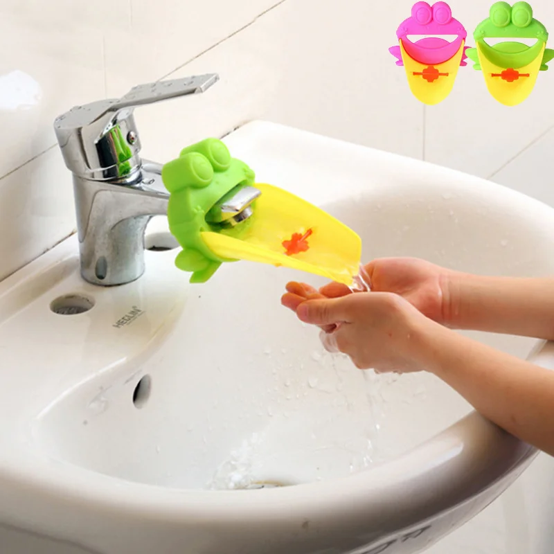 

Cute Frog Children Faucet Extender Bathroom Bathtub Sink Water Guide Extender Baby Washing Helper Baby Care