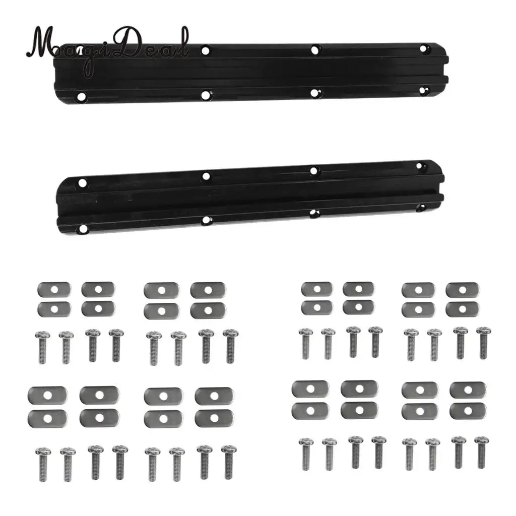 Aluminum Pair 12 inch Rail Hold Mount with Screws Mounting Hardware for Kayak Boat Dinghy Fishing Pole Rod Holder Accessories