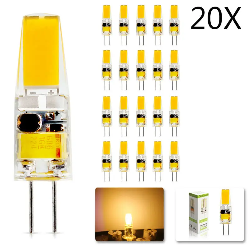 

20Pcs/lot 2015 G4 AC DC 12V Led 6W Replace halogen lamp light 360 Beam Angle bulb Lamp Dimmable SMD luz lampada led