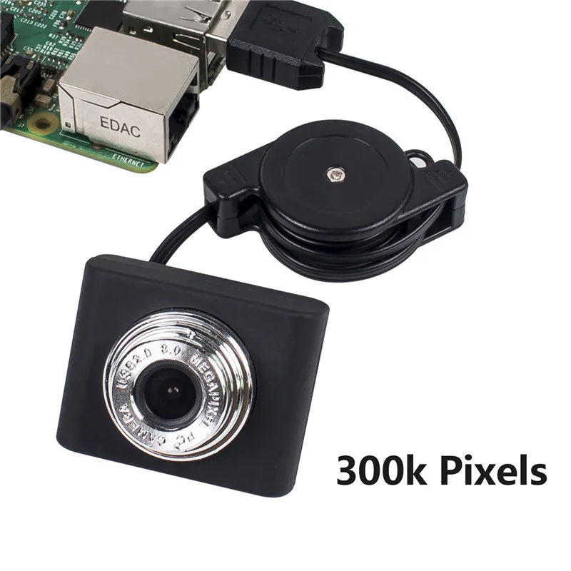 

SunFounder Raspberry Pi Free Driver USB 2.0 Camera 300k Pixels Lens 1/4 CMOS 640x480 Resolution for Linux/Mac/Windows