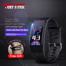 VERYFiTEK QS100 цветной экран Смарт Браслет для измерения кровяного давления браслет монитор сердечного ритма крови кислород фитнес-трекер обновление QS90