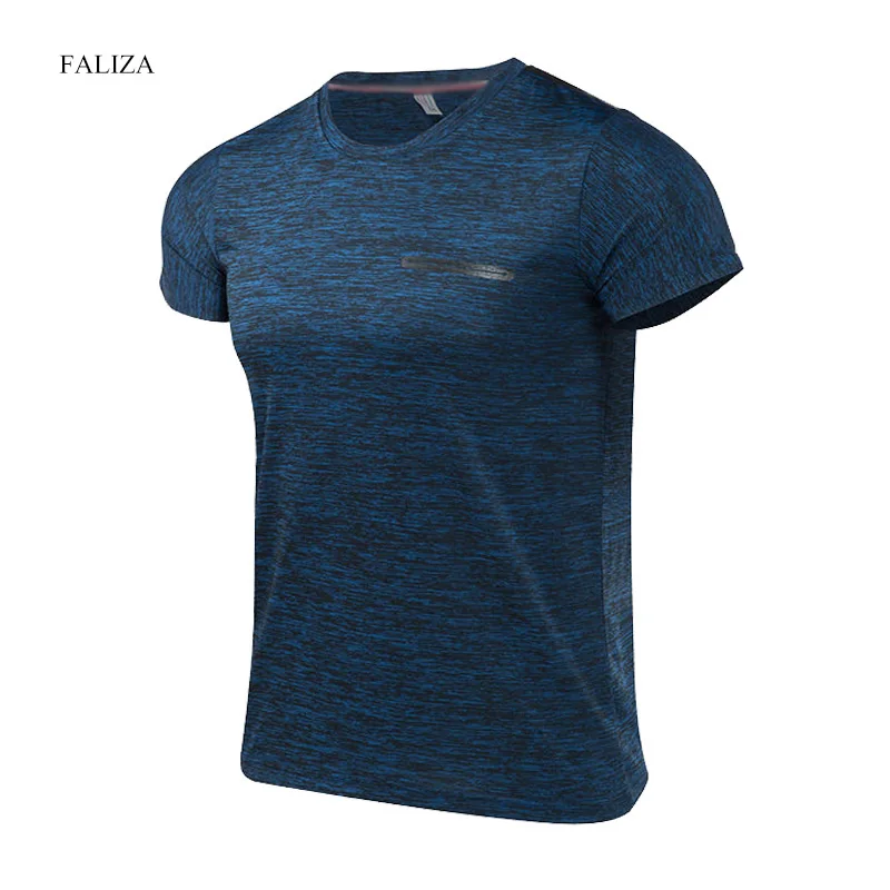 

FALIZA Men's Quick Dry Fit T-shirt Short Sleeve Summer Tshirt Men Brand Clothing Slim Fit Fitness Casual Tshirt Tops&Tees TX129