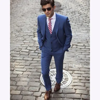 

2018 Men Suits Bridegroom Wedding Party Tuxedo Slim Fit Business 3 pieces gray Mens Suit Blazer masculino (Jacket+Pant+Vest)
