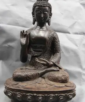 

Chinese Buddhism Temple Copper Bronze Amitabha Tathagata Rulai Buddha Statue