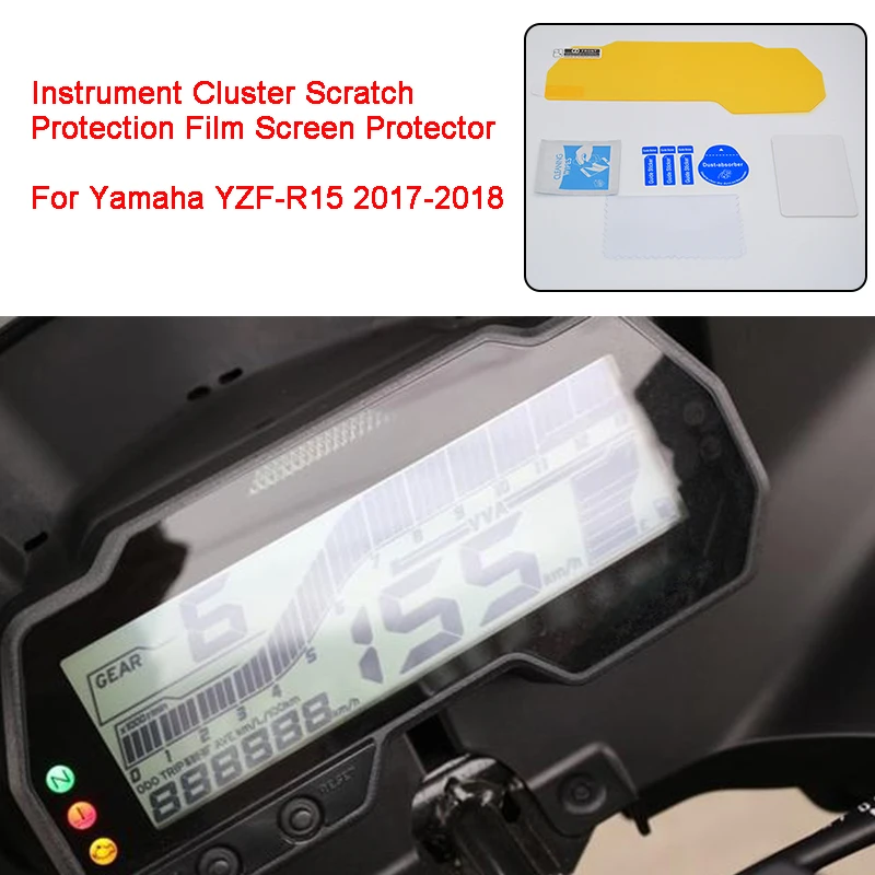 For Yamaha R15 2017 2018 YZF-R15 Motorcycle Instrument Cluster Scratch Protection Film Screen Protector Blu-ray Brand New (1)