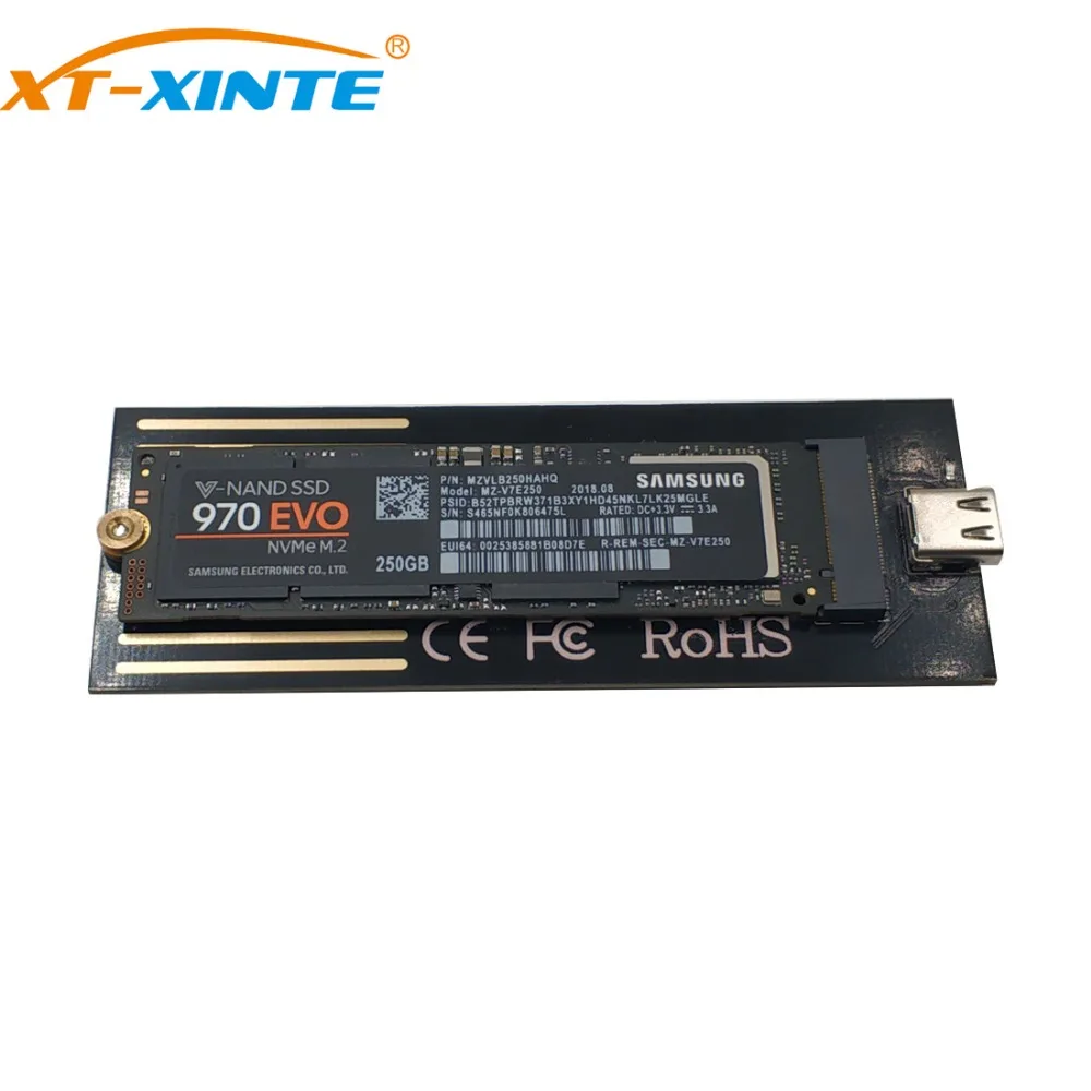 Алюминиевый сплав USB3.1 к PCI-E NVME NGFF M.2 SSD M ключ HDD корпус с типом C до типом C кабель радиатор отверстие для ПК рабочего стола