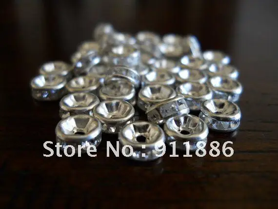 

Top-sale,Wholesale Fashion Accessories (500Pcs/Lot),Plated-Silver Brass A Rhinestone,Rondell,Size:4*8mm,Hole:2mm,Free Shipping