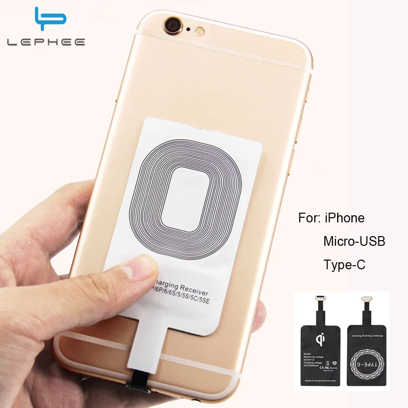 LEPHEE QI Wireless Charger Receiver for iPhone Micro USB