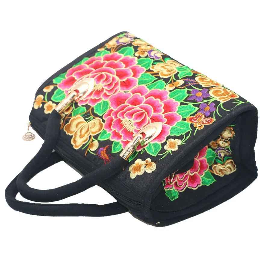 Crossbody bag women shoulder bag women messenger bag Women's Canvas Handbags Casual Shoulder Bag Floral Embroidered Ethnic Bag Vintage Messenger Ladies Crossbody