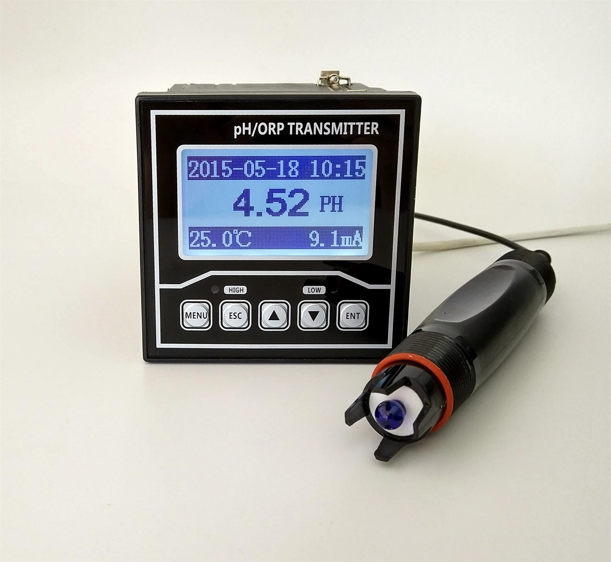 Industrial pH meter analyzer pH/ORP LCD controller 0.02pH 4-20mA transmitter measuring, RS485 modbus optional