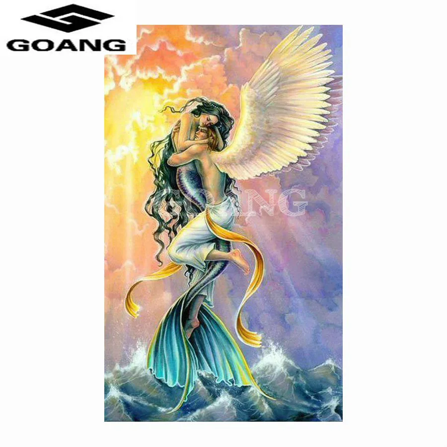 

GOANG DIY 5D Diamond Painting Crystal Diamond Painting Cross Stitch mermaids love Needlework Diamond Embroidery Decorative