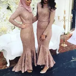 Вечернее платье 2019 длинные халаты кружево avondjurken мусульманских abendkleider vestidos jurken платья для женщин длинные рукава