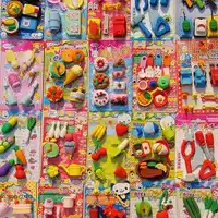 Free ship!20set!super hot!!3D Simulation fruit/food/animal/tool/car blister-card erasers/30 model for choic