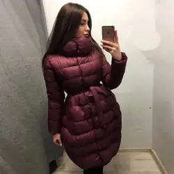 2019 Настоящее Украина Лидер продаж Длинные без однобортный зима для женщин's костюмы модные однотонные цвет слово теплое хлопковое пальт