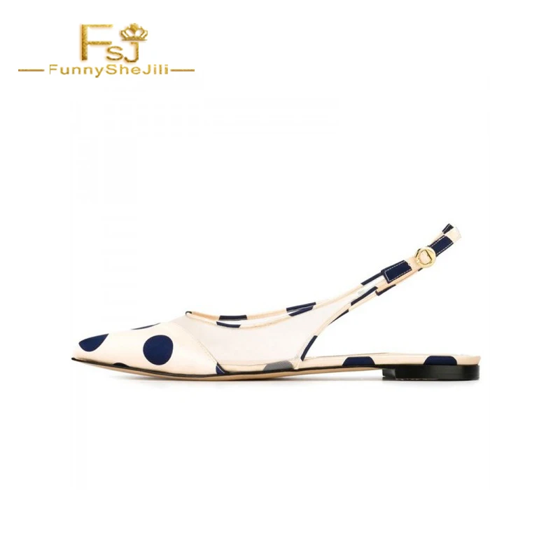 slingback ballet flats in beige and black