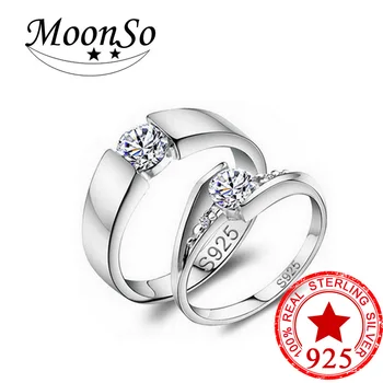 

Original solid Sterling Silver Couple Rings for Women and Men Lover's Rings Wedding Engagement Couple Rings LR143S