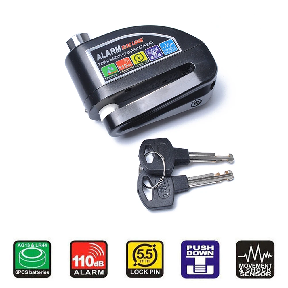 

Motorcycle and Scooter Anti-theft Disc Brake Lock Security Alarm Padlock