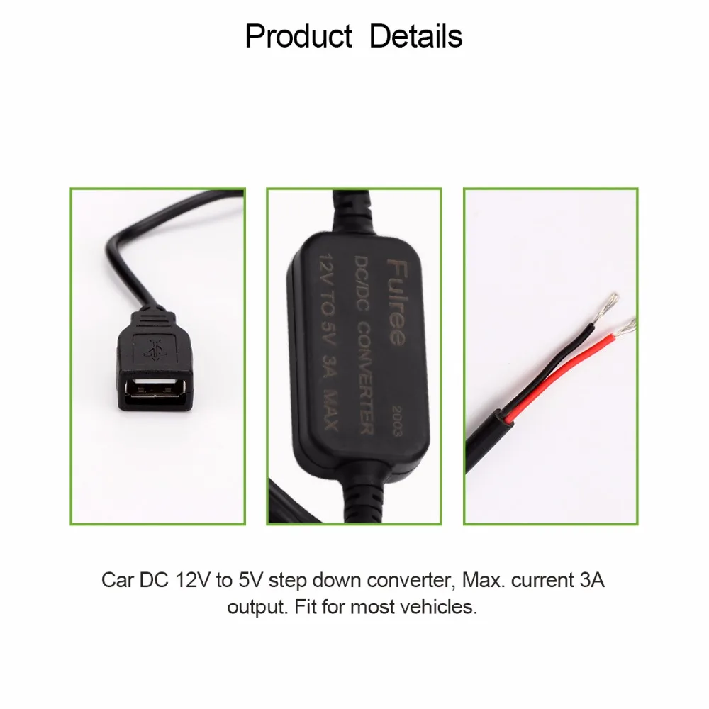 Черный 15 Ватт двойной Напряжение usb-адаптер инвертор двойной USB конвертер 3A от 12 В до 5 В пост понижающий модуль автомобильные аксессуары