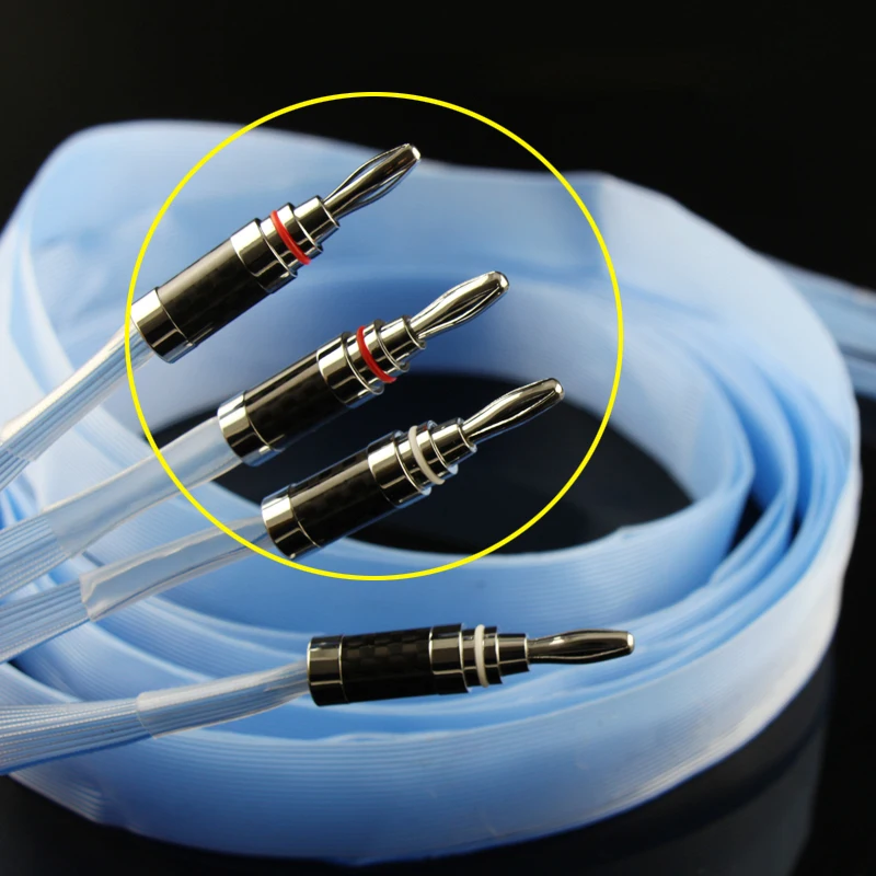 Buy Pair Silver Audiophile hifi Speaker Cable 2.5m DIY