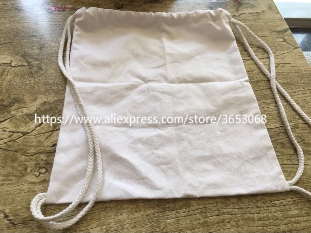 Wholesale Cotton Fabric Blank Backpack Cotton Canvas Drawstring Bagin