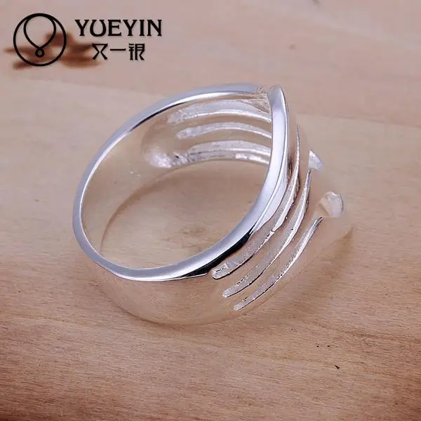 Couple rings, silver plated, wedding party jewelry, classic anniversary, water ripple shape, unisex for lovers