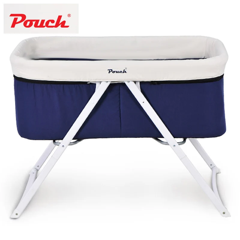 Pouch Baby Travel Crib Cot Infant Fold Bed Newborn Dual Canopy Indoor & Outdoor Travel