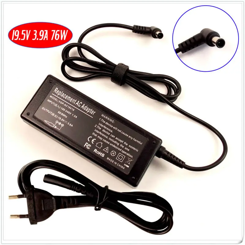 Cargador de batería para portátil Sony VAIO, adaptador de CA de 19,5 V, 3.9A, VGN CS, VGN NR, VGN NW, VGN S3|adapter sleeve|adapt musicadapter scsi AliExpress