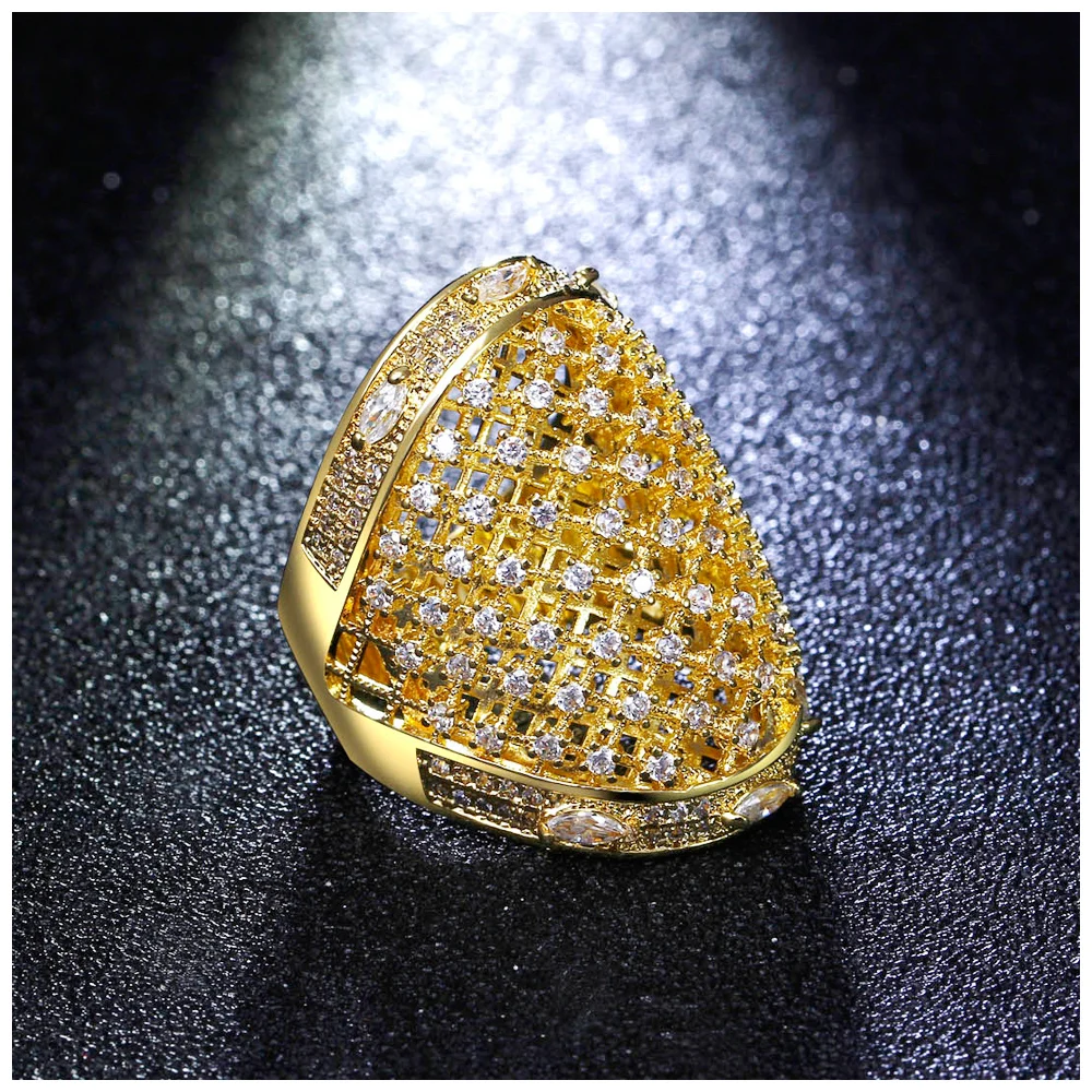 Dreamcarnival 1989 Designer New Hollow Out Rings for Women Rhodium Gold Color Engagement Wedding Jewelries Anel Feminino DC1989