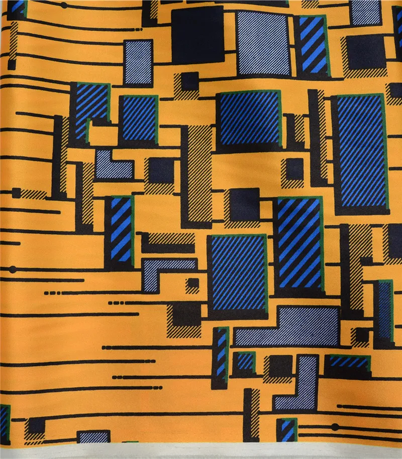 Атласная шелковая ткань, 5 ярдов/партия, цветная, быстрая, Nigrian, дизайн, Африканский воск, узор, атласная шелковая ткань для одежды SA17002