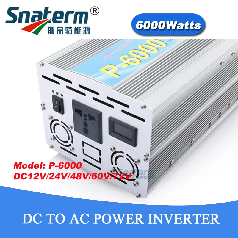 

P-6000 6KW/6000W (Peak 12KW) Solar off grid Power Inverter DC 12V/24V/48V/60V/72V to AC 220V 230V 240V Modified Wave Converter