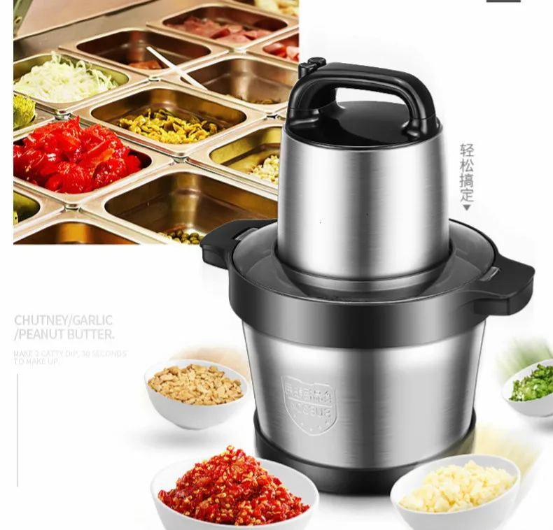 Meat Grinders grinder USES a 6-liter multi-purpose electric stainless steel blender to crush and chilli vegetables