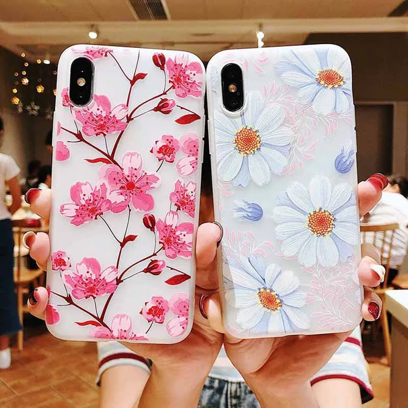 Летнее платье с цветочным узором для iphone XS XR MAX 6 6s 7 8 X случаях КРЕМНИЯ TPU 6plus плюс plus